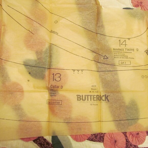 Vtg 1980s Butterick Sewing Pattern DRESS 4629 Size 8 10 12 - Picture 7 of 10